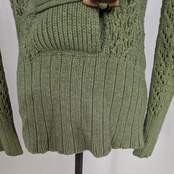Old Navy Sweater Size M Green Y2K Shawl Collar Chunky Twilightcore Elena Bella - Picture 7 of 12